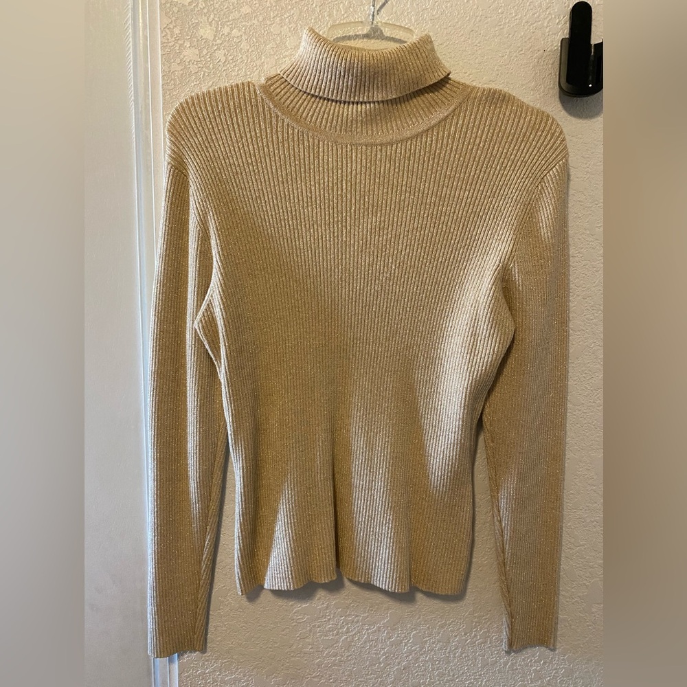 Worthington Gold Ribbed Knit Sweater